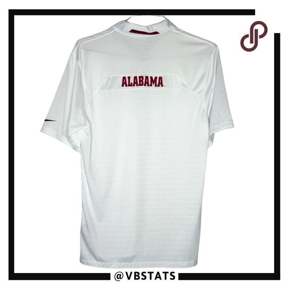 Nike Mens Alabama Crimson Tide Dri-Fit Short Sleeve Golf Polo Shirt White Small - Picture 2 of 7